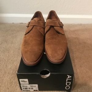 ALDO brown leather monk strap